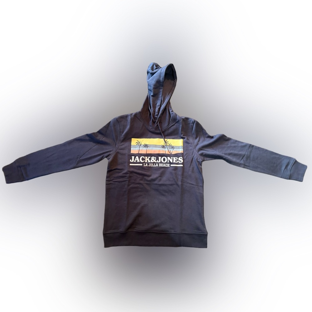 Brand New Jack & Jones Charcoal Hoodie with Logo.